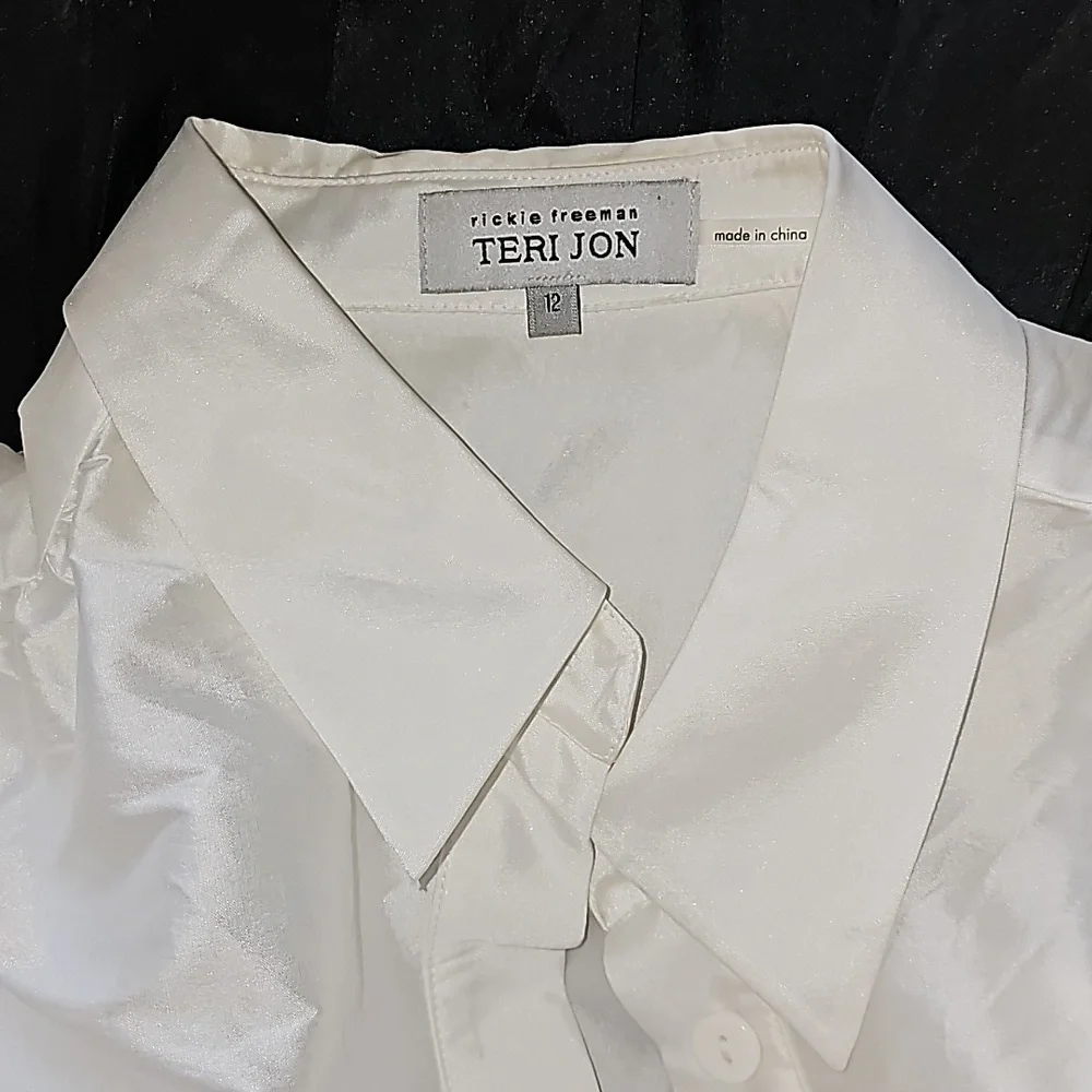 Rickie Freeman Fot Teri Jon Two Tone Bow Shirt Dress - Picture 10 of 11